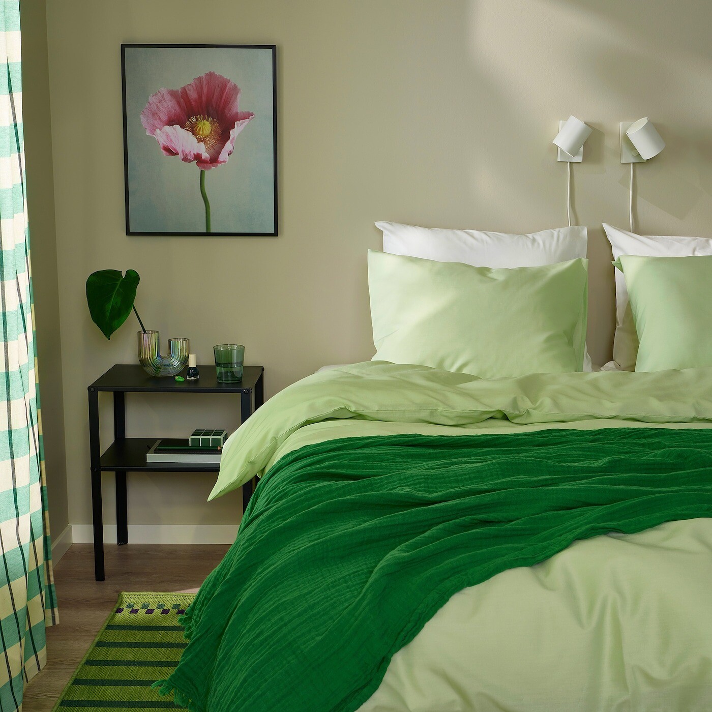 Комплект постельного белья Ikea Piltandvinge, 2 предмета, 150x200/50x60 см, светло-зеленый — фото 4