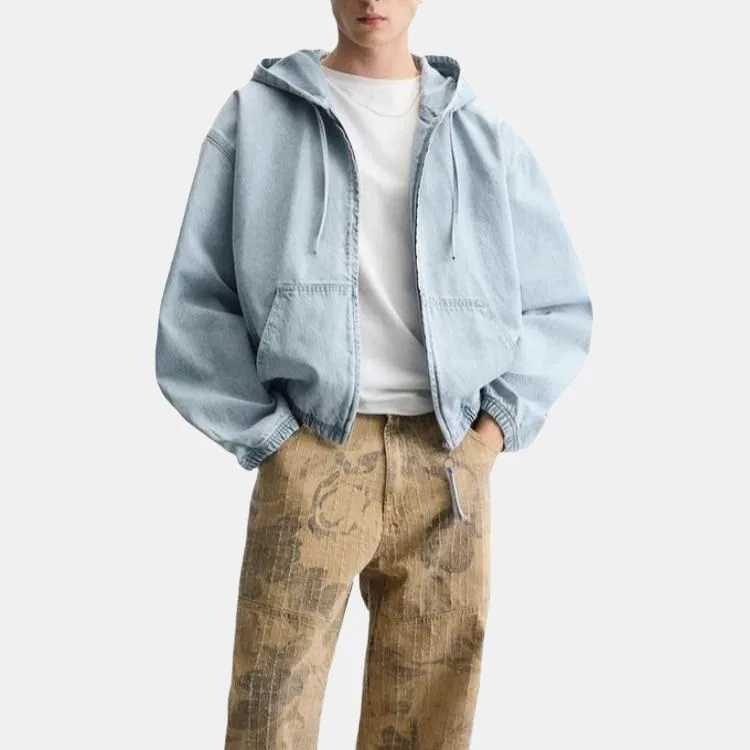 Мужская джинсовая куртка с длинным рукавом ZARA, Light Blue — фото 4