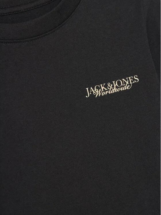 Футболка relaxed fit Boston Jack & Jones Junior, черный — фото 3