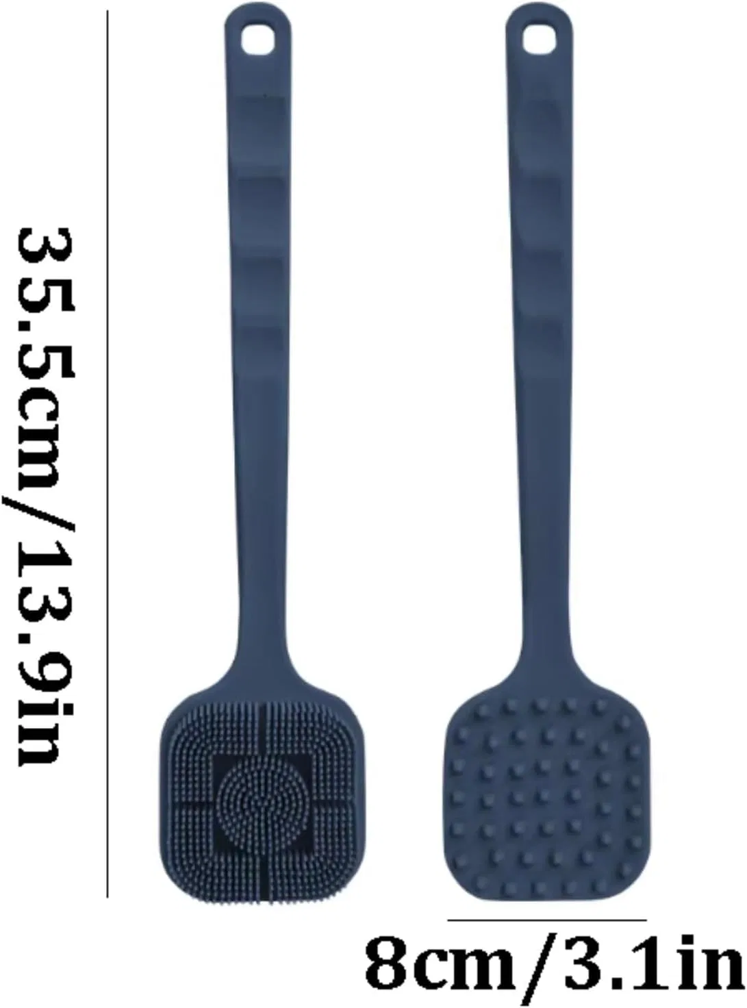 Щетка для тела двусторонняя SUREK, 1 шт, 35,5 x 8 см, Grey — фото 2
