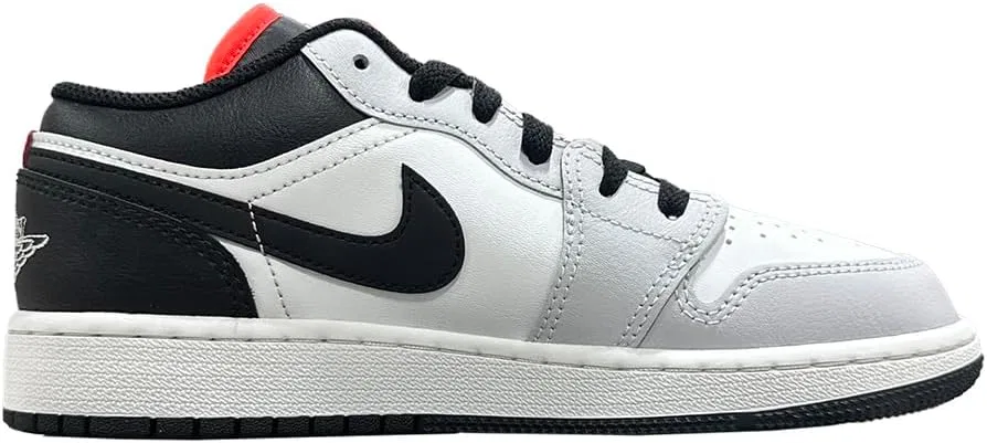 Детские кроссовки для мальчиков Air Jordan 1 Low Nike, Black/Summit White/Infrared/Black — фото 2