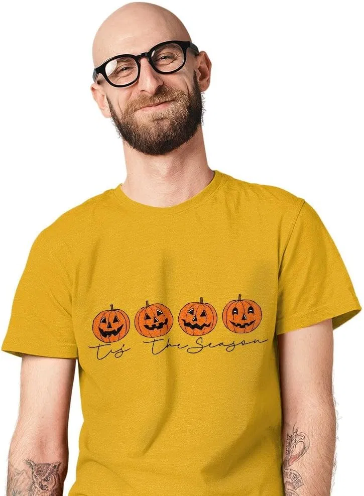 Футболка с принтом Pumpkin Design Outlandish Obsessions, Heather Yellow Gold — фото 3