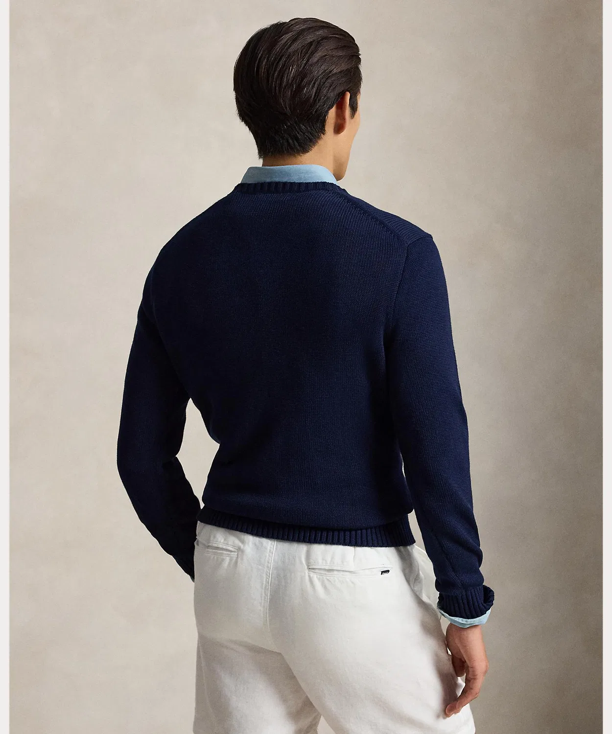 Мужской хлопковый свитер с длинным рукавомPOLO RALPH LAUREN, Navy — фото 4