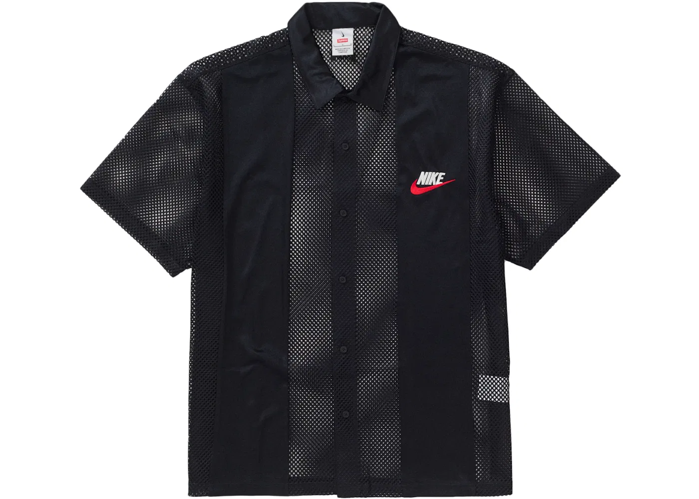 Мужская рубашка из сетки с коротким рукавом Supreme Nike Mesh S/S Shirt, Black