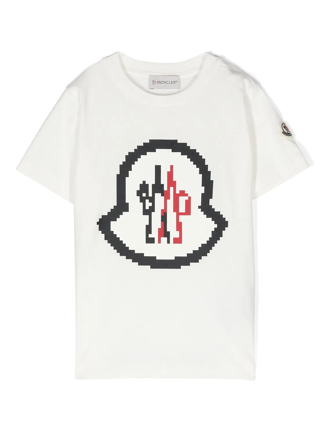 Футболка с пиксельным принтом MONCLER GENIUS, белый