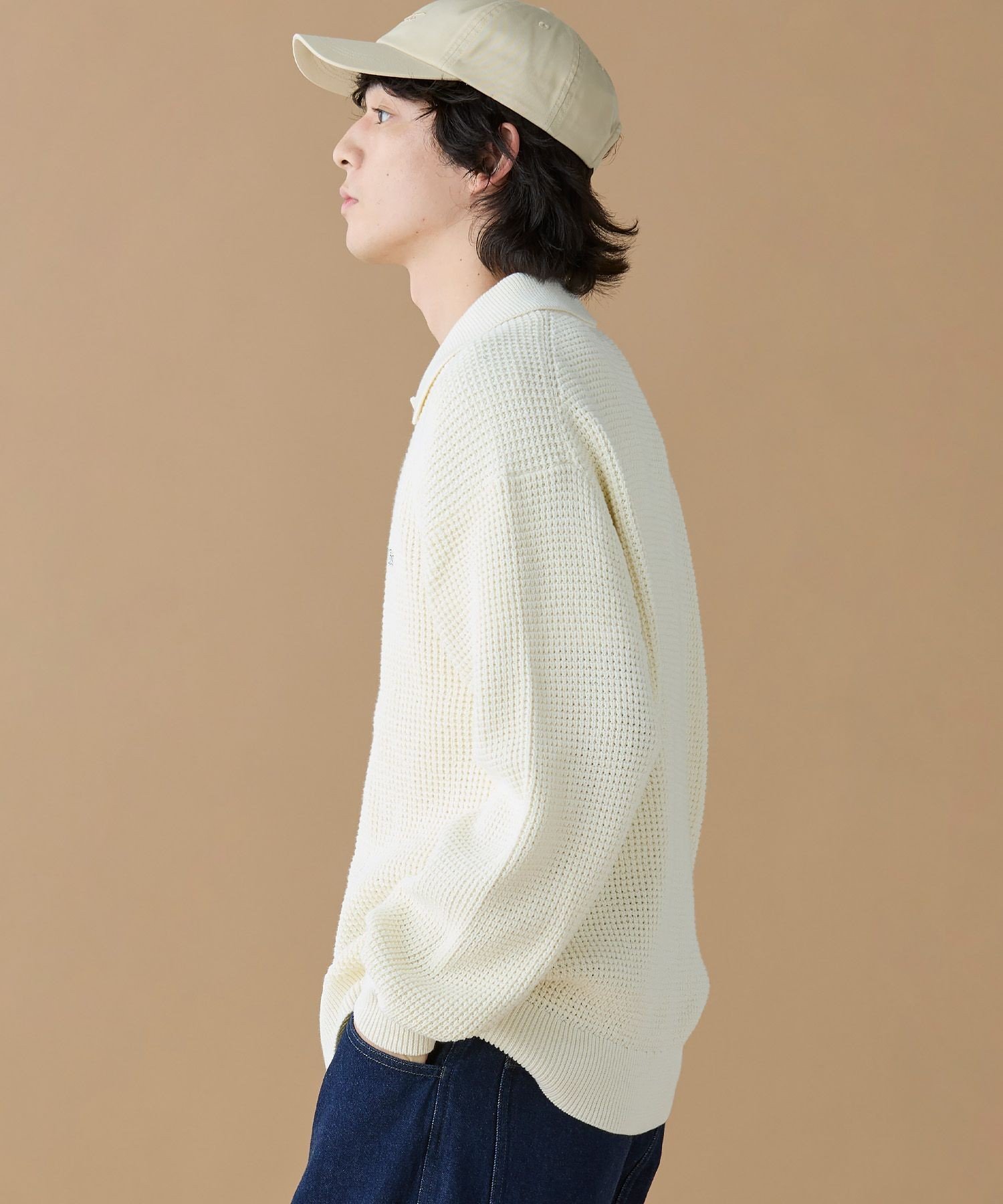 Свитер LACOSTE Вафельный вязаный, Off white — фото 4