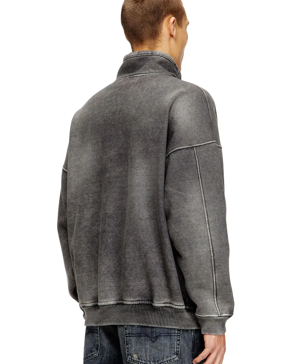 Мужская куртка с эффектом выцветания Diesel, Цвет Gris Oscuro — фото 2