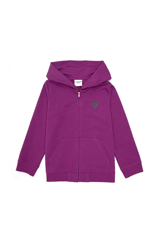 Детские свитшот для девочек с капюшоном U.S. Polo Assn., Violet — фото 3