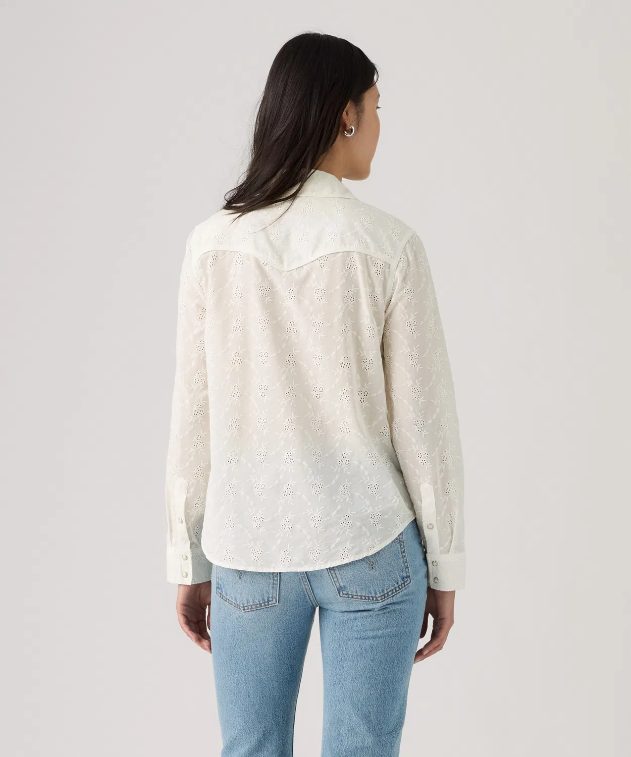 Женская рубашка с длинным рукавомHeritage Western Eyelet Levi's, White — фото 3