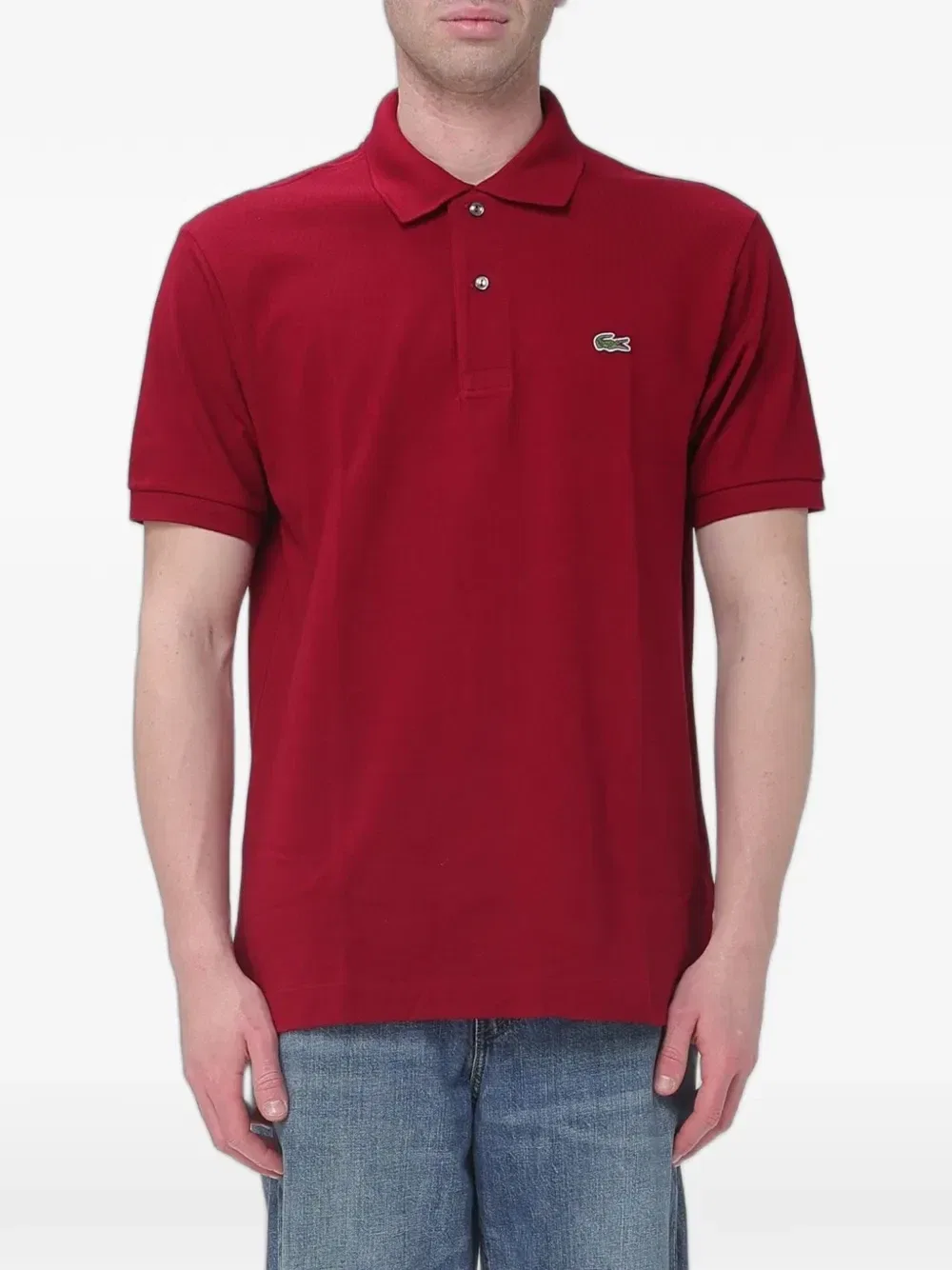 Рубашка-поло из хлопка пике с нашивкой-логотипом Lacoste, красный