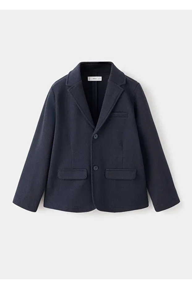Детский блейзер для девочек хлопковый Mango Kids, Navy Blue