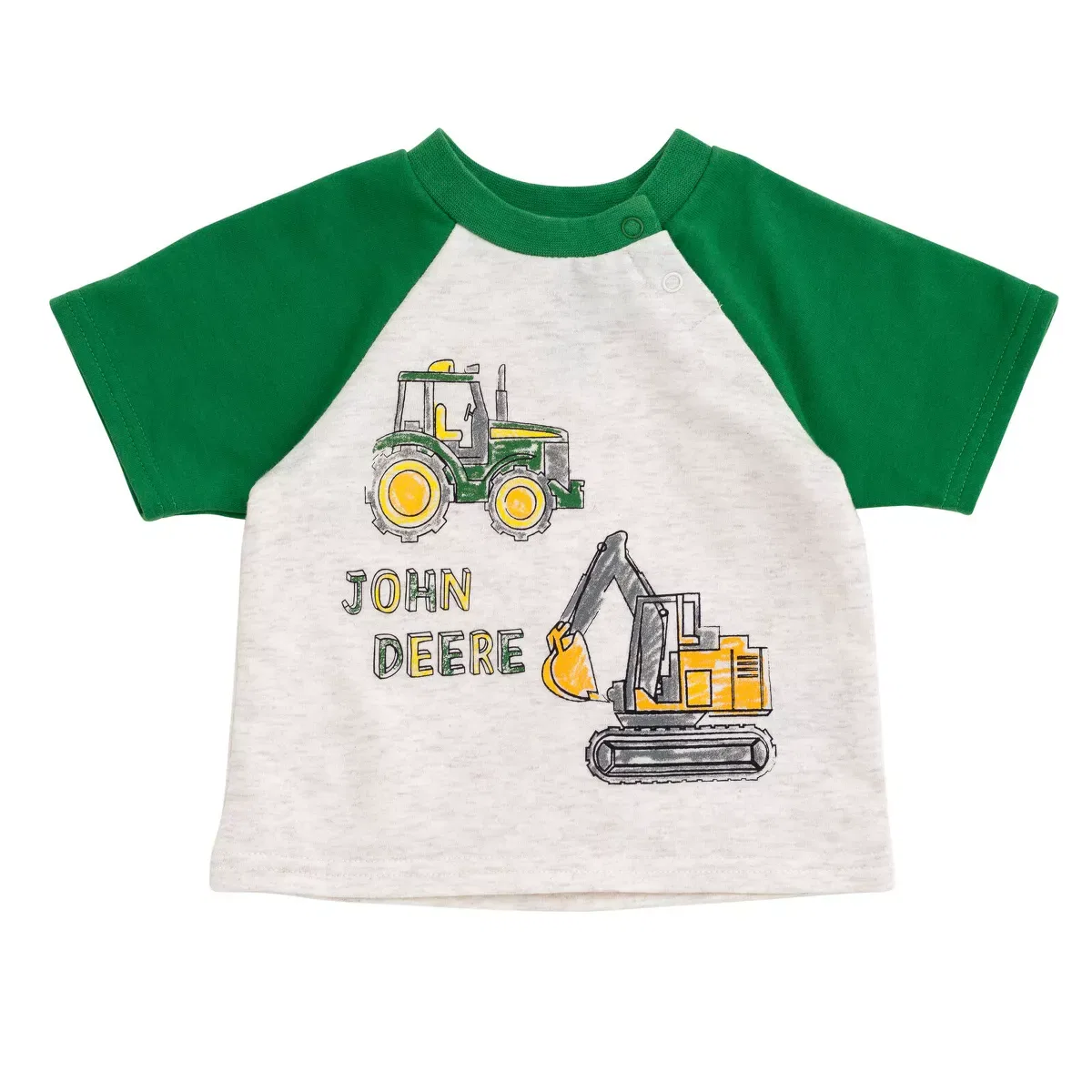 Детский комплект футболки и шорт с принтом John Deere, Зеленый — фото 3