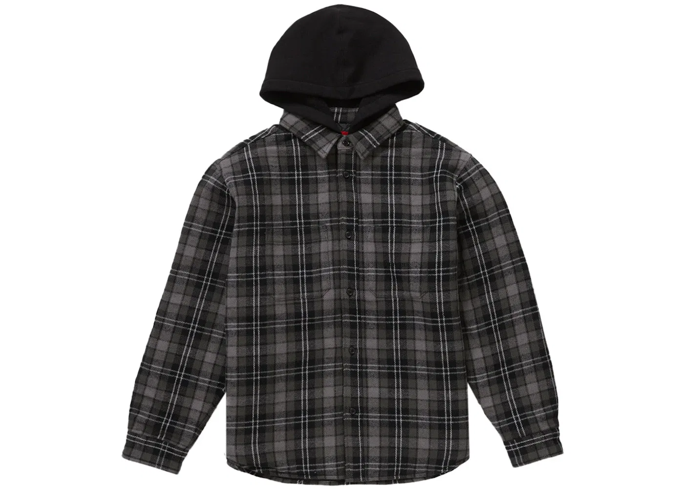 Мужская фланелевая рубашка-худи с принтом Supreme, Black