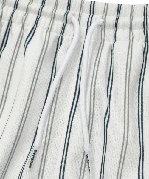 Детские шорты из сетки в полоску с длиной до колена BROWNBREATH KIDS KIDS STRIPE MESH SHORTS, White — фото 4