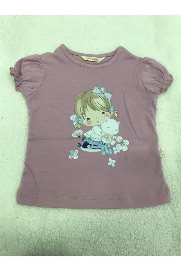 Детская футболка для девочек с принтом Damla Lilac, Mini, Lilac