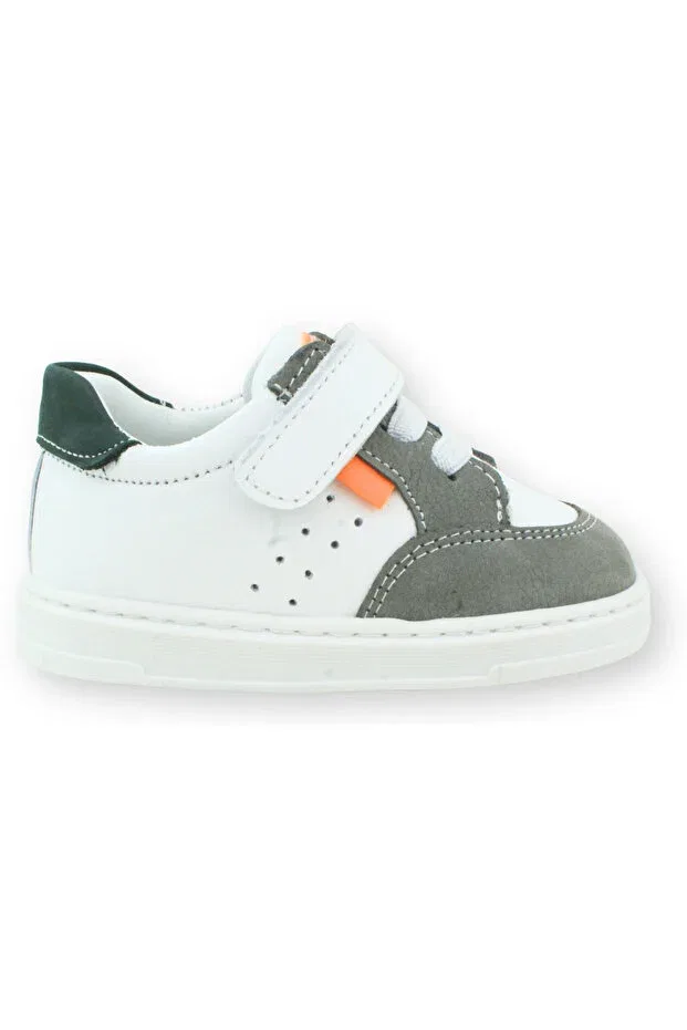 Детские туфли для мальчиков кожаные Nubebe, Gray-White
