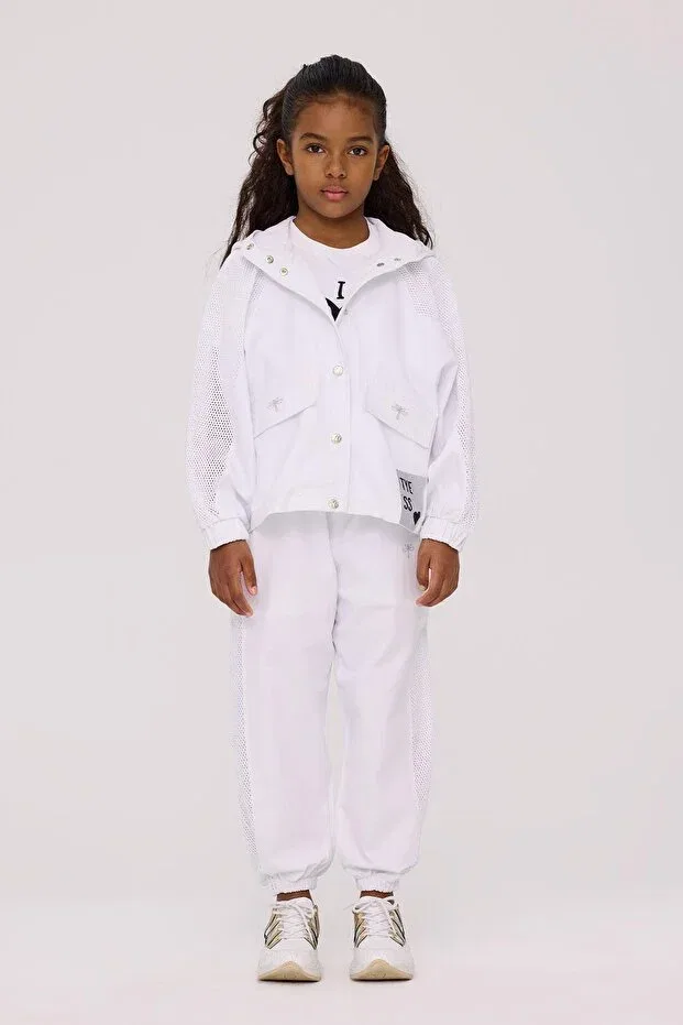 Детское худи для девочек хлопковое Tyess, White