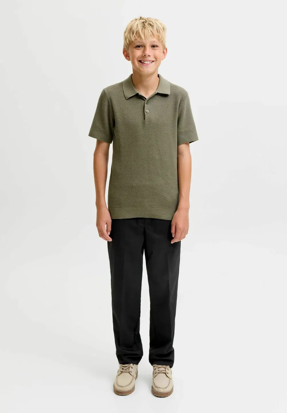 Брюки свободного кроя, брюки свободного кроя для мальчиков - брюки Jack & Jones Junior, Black