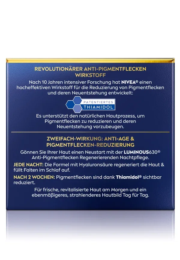 Ночной крем для лица против пигментации Luminous630 Anti-pigmentflecken Regenerierende Nachtpflege 50ml Nivea 50 мл — фото 2
