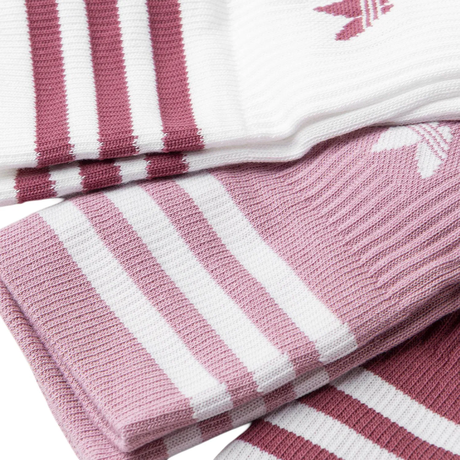 Детские носки с принтом Adidas Originals, комплект из 3 пар, White/Mystic Purple/Dark Red — фото 3