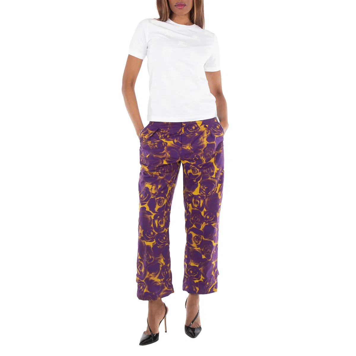 Брюки с принтом Floral Print Trousers Burberry, Pear Ip Pattern — фото 4