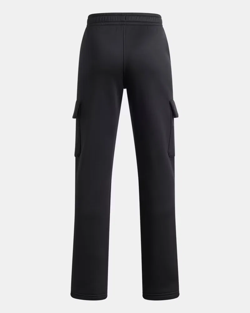 Брюки-карго детские утепленные, длина по внутреннему шву 66 см, Armour Fleece UnderArmour, Black/White — фото 2