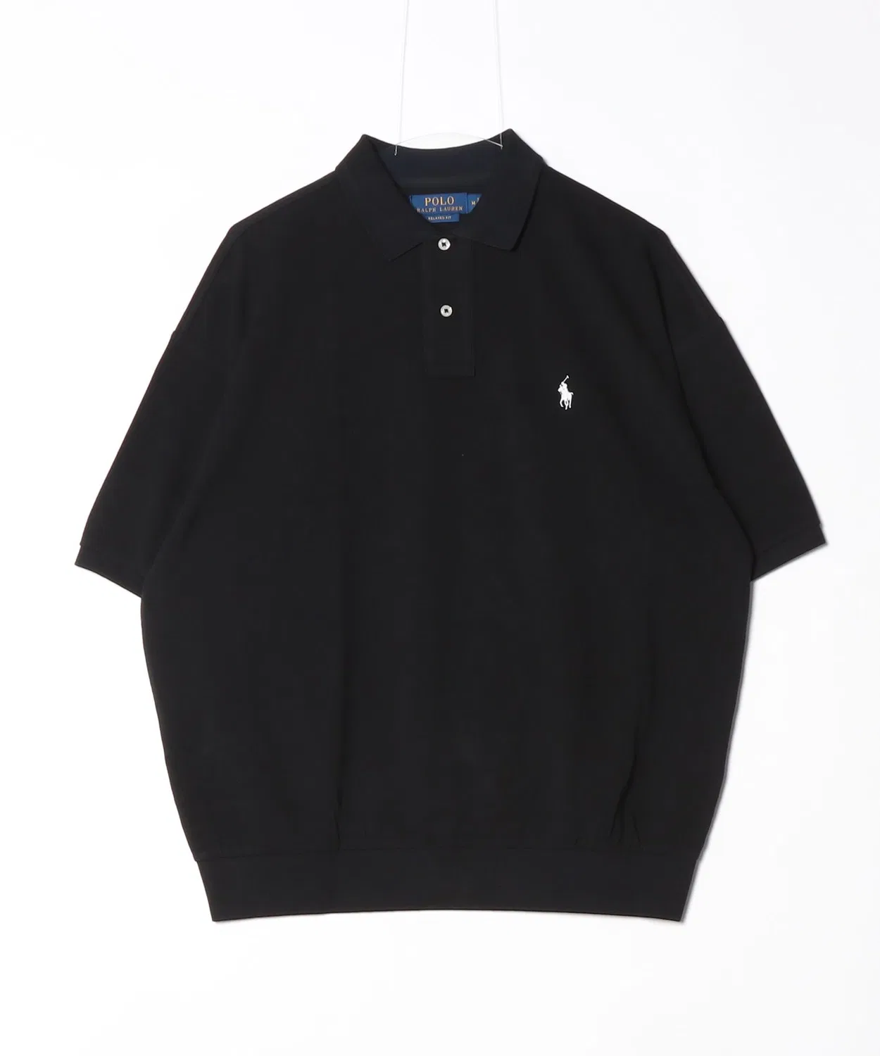 Мужская хлопковая футболка-поло с коротким рукавом, Relaxed Fit POLO RALPH LAUREN, Черный — фото 3