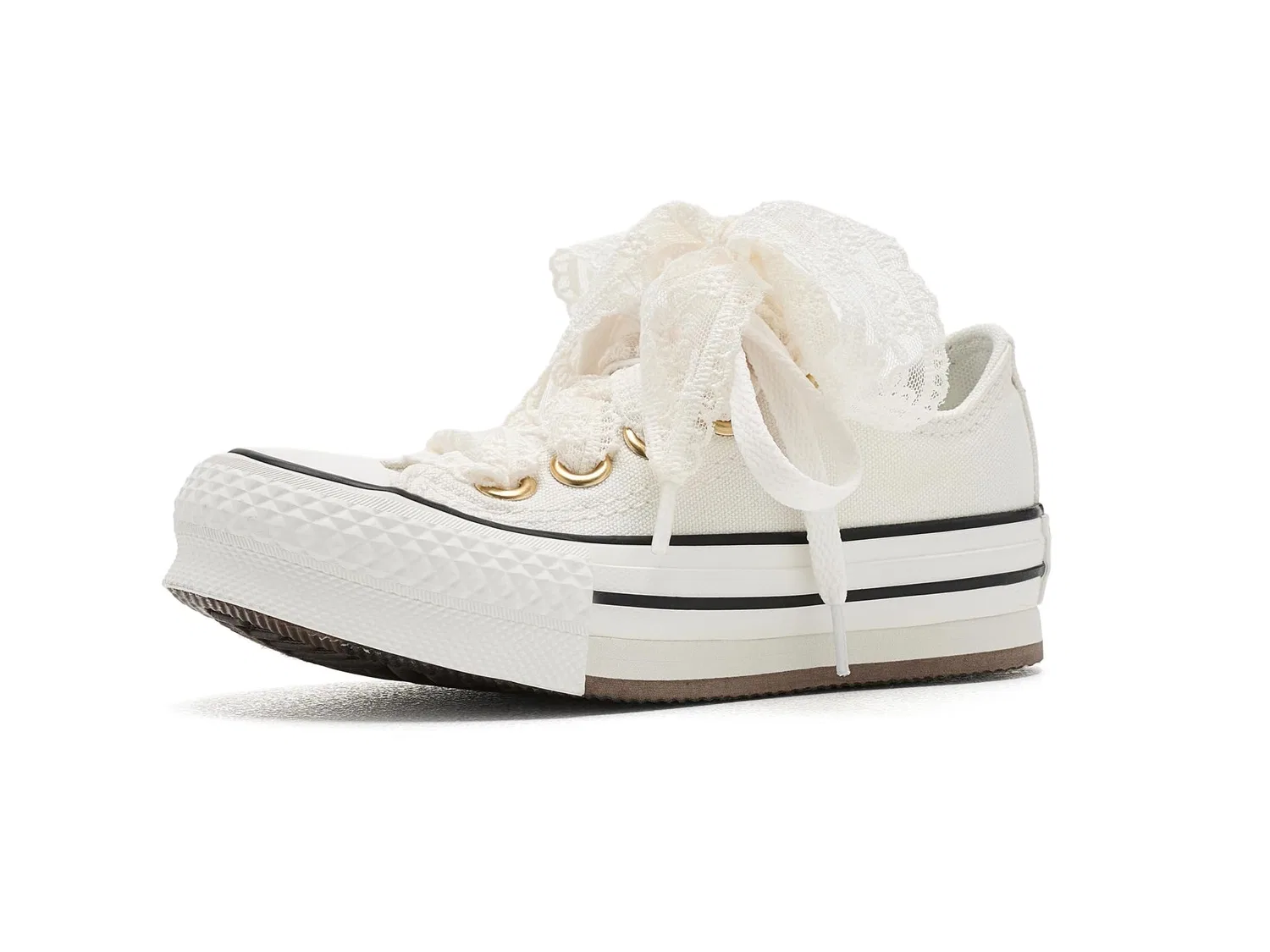 Кеды Chuck Taylor All Star Eva Lift Platform Lace (для маленьких детей) Converse Kids, Vintage White/Gold/Black