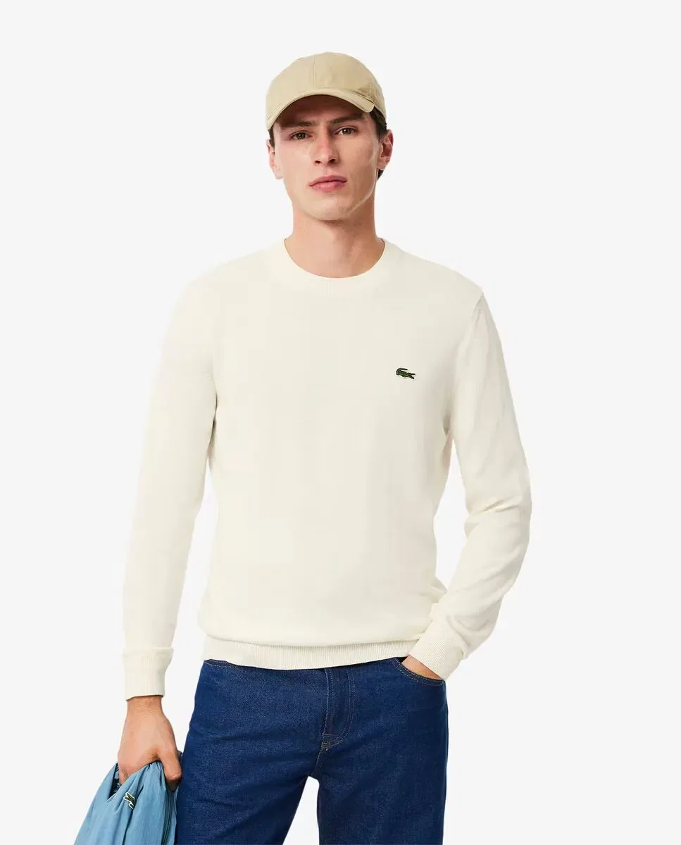 Мужской джемпер с круглым вырезом Lacoste, Blanco