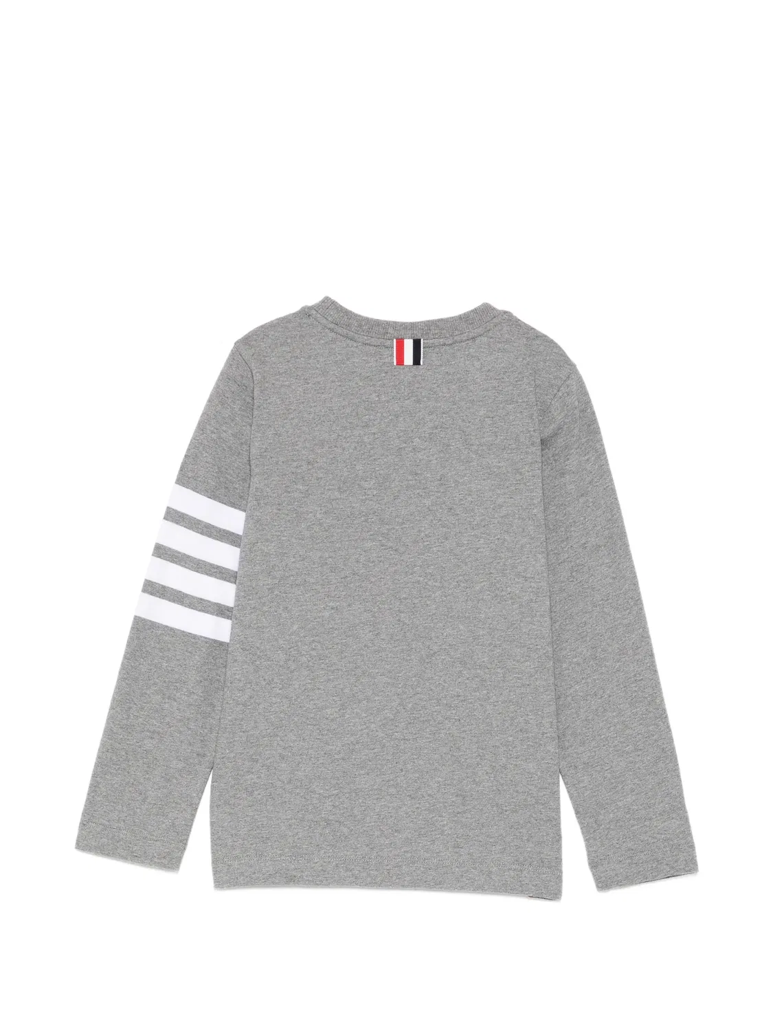Полосатый топ с длинными рукавами Thom Browne Kids, серый — фото 2