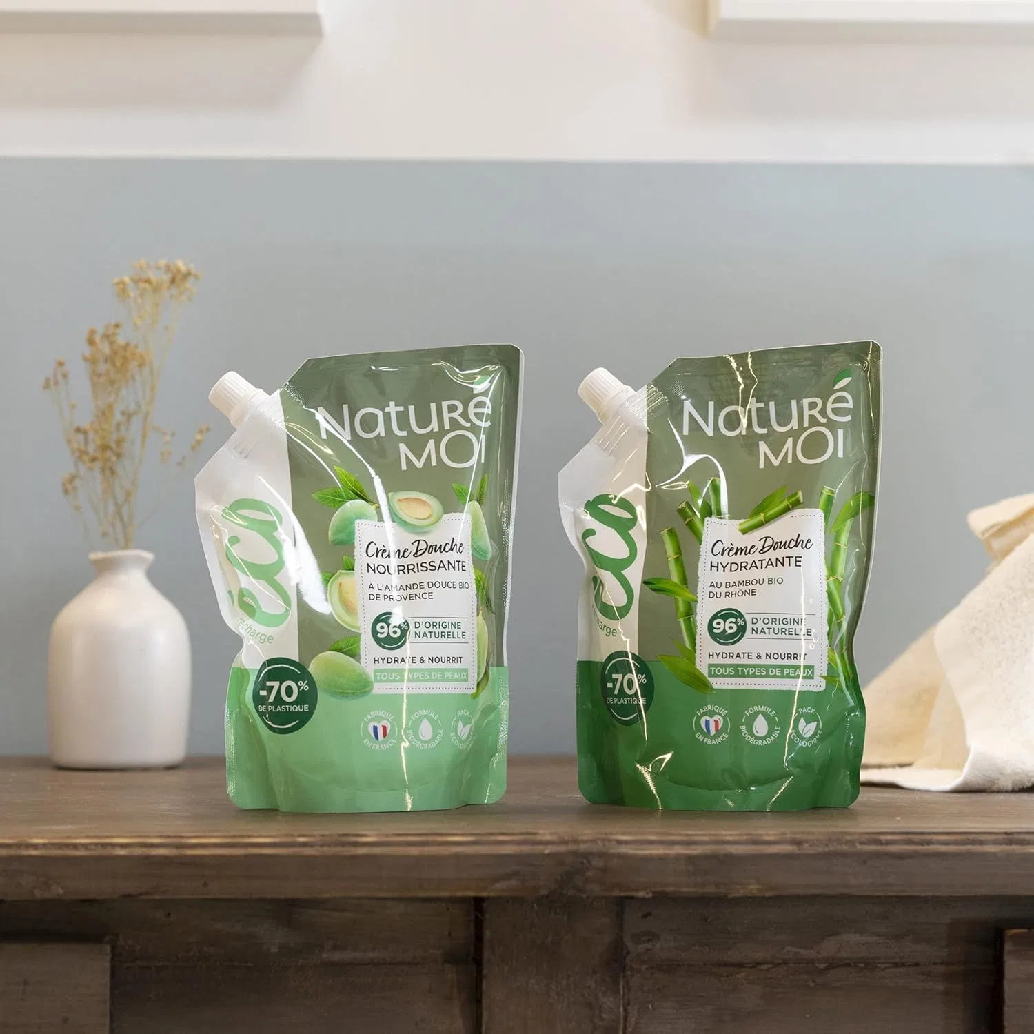 Гель для душа увлажняющий Eco-Refill Organic Bamboo Naturé moi, 500 мл — фото 4