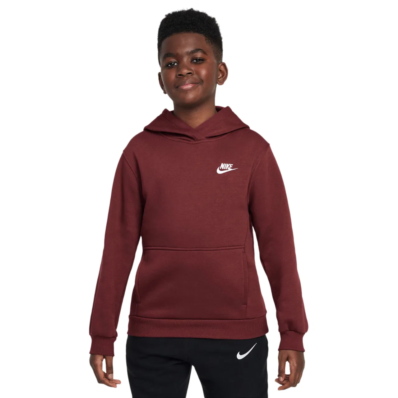 Толстовка для мальчиков Club LBR Fleece Nike, цвет Dark Team Red/White