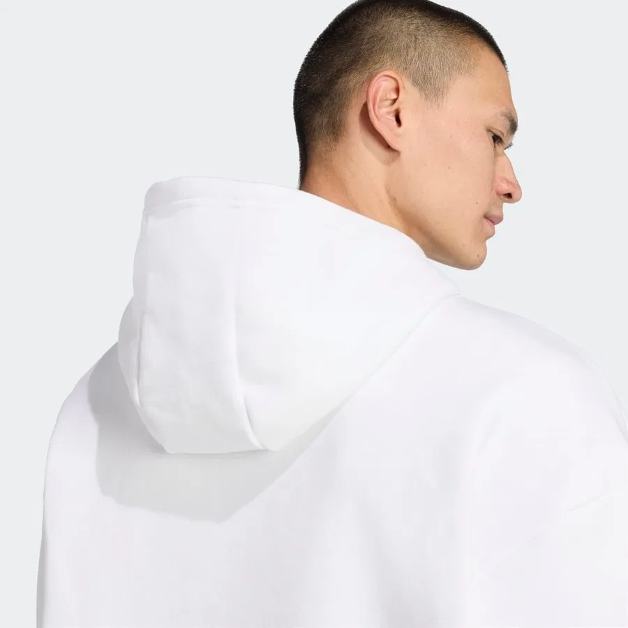 Мужской худи с капюшоном, однотонный, adidas, Белый — фото 4