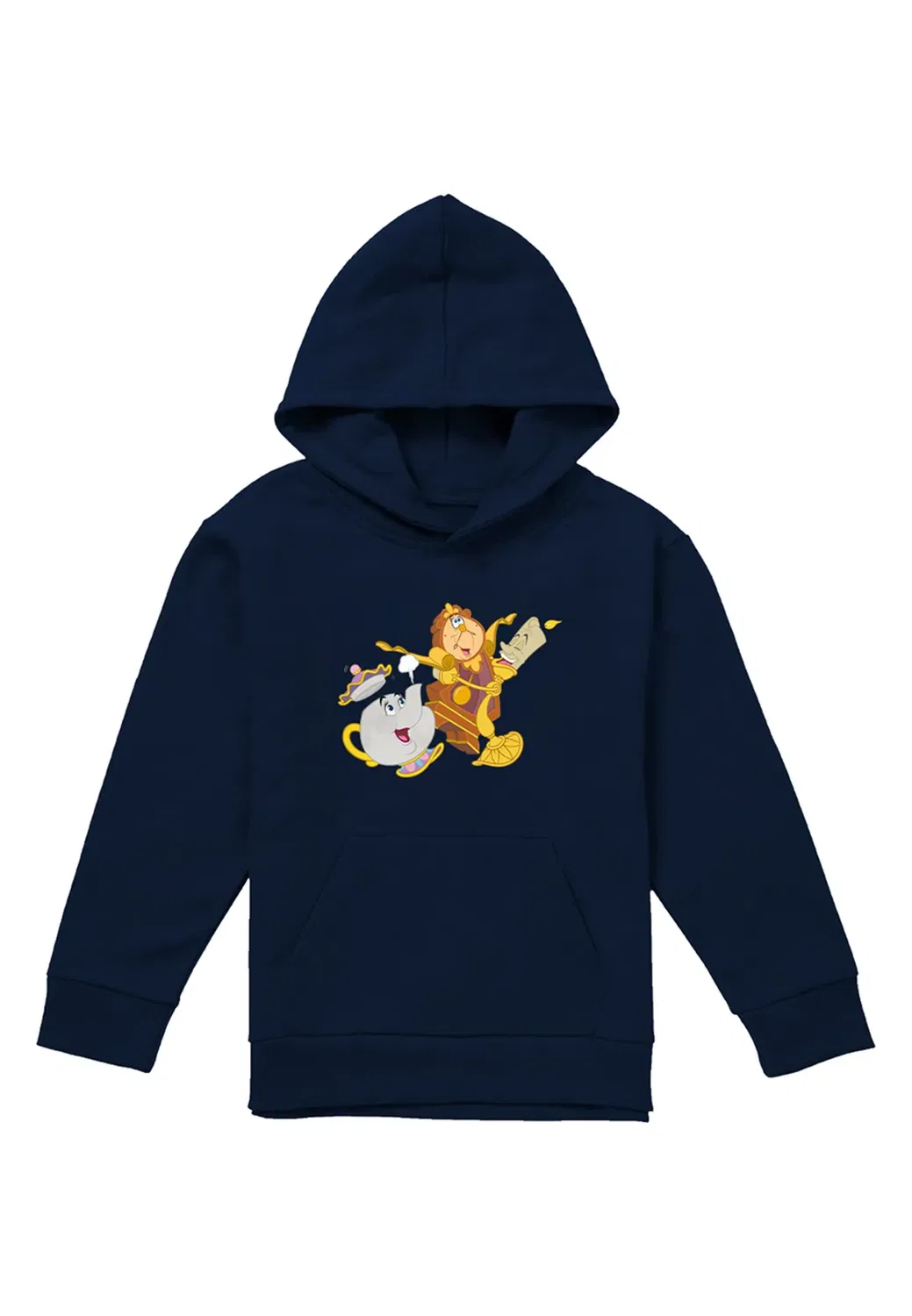 Детский худи с принтом Beauty and the Beast Potts Lumiere Cogsworth Disney, Navy