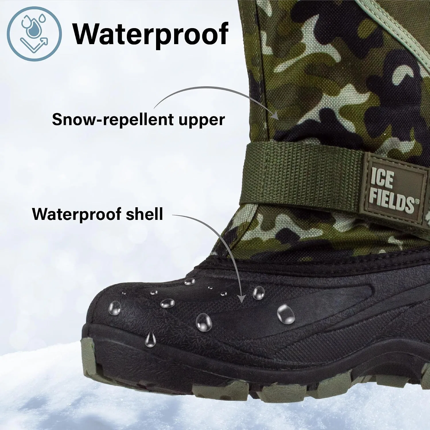 Детские зимние ботинки для мальчиков и девочек Snowblaster Ice Fields, Camo — фото 3