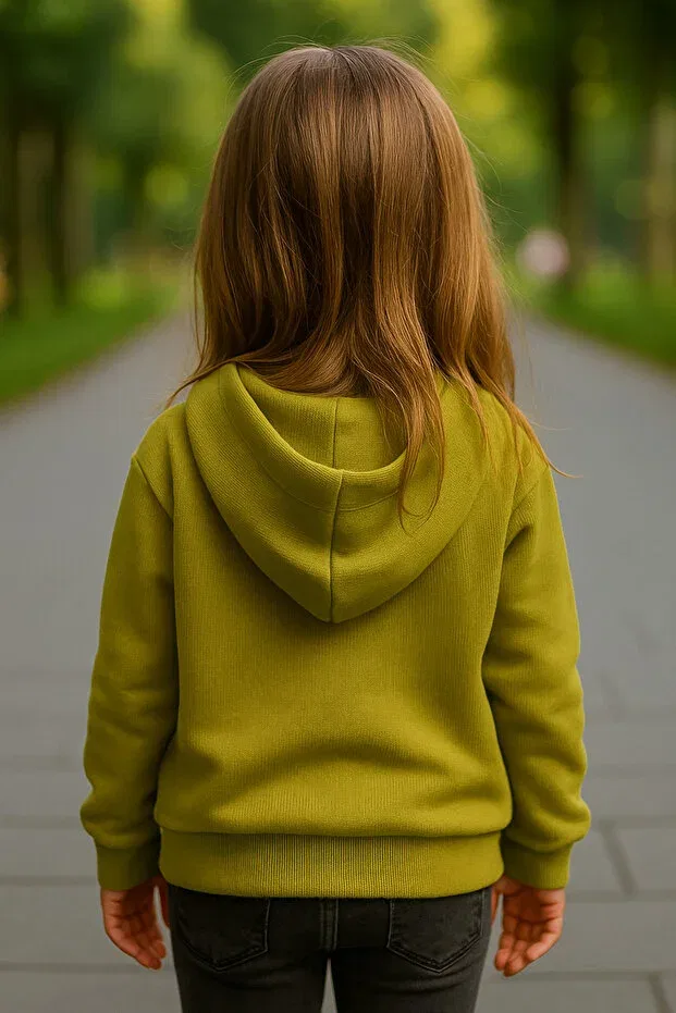 Детское худи для девочек с капюшоном на молнии Yalçınoğlu Kids, Green — фото 3