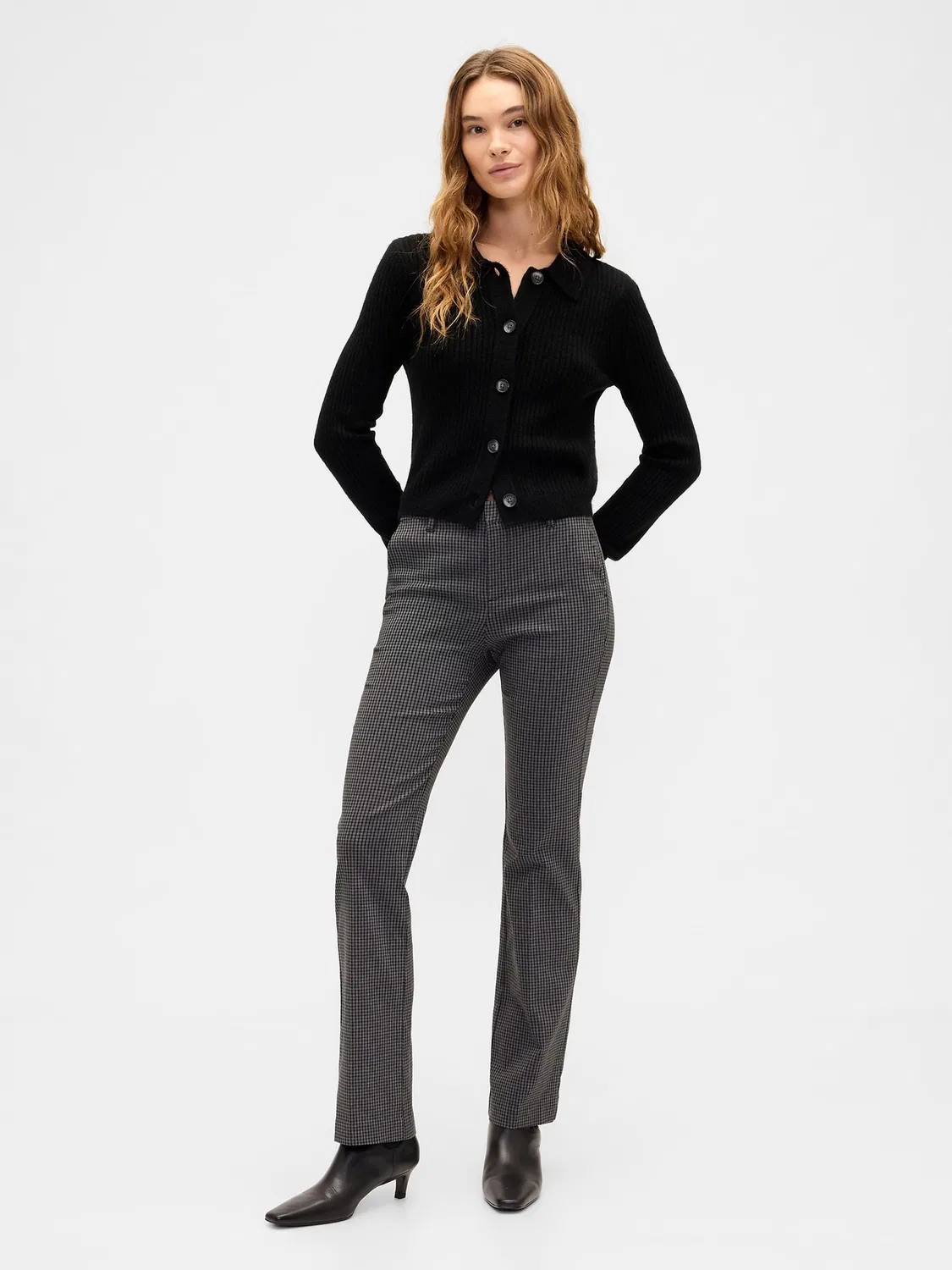 Брюки-клеш Gap Boot Trousers в би-стрейч, серый