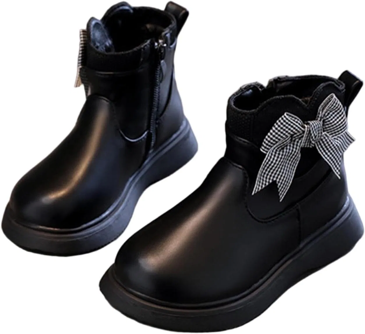 Детские сапоги для девочек с мехом на молнии Zzalalana, Black