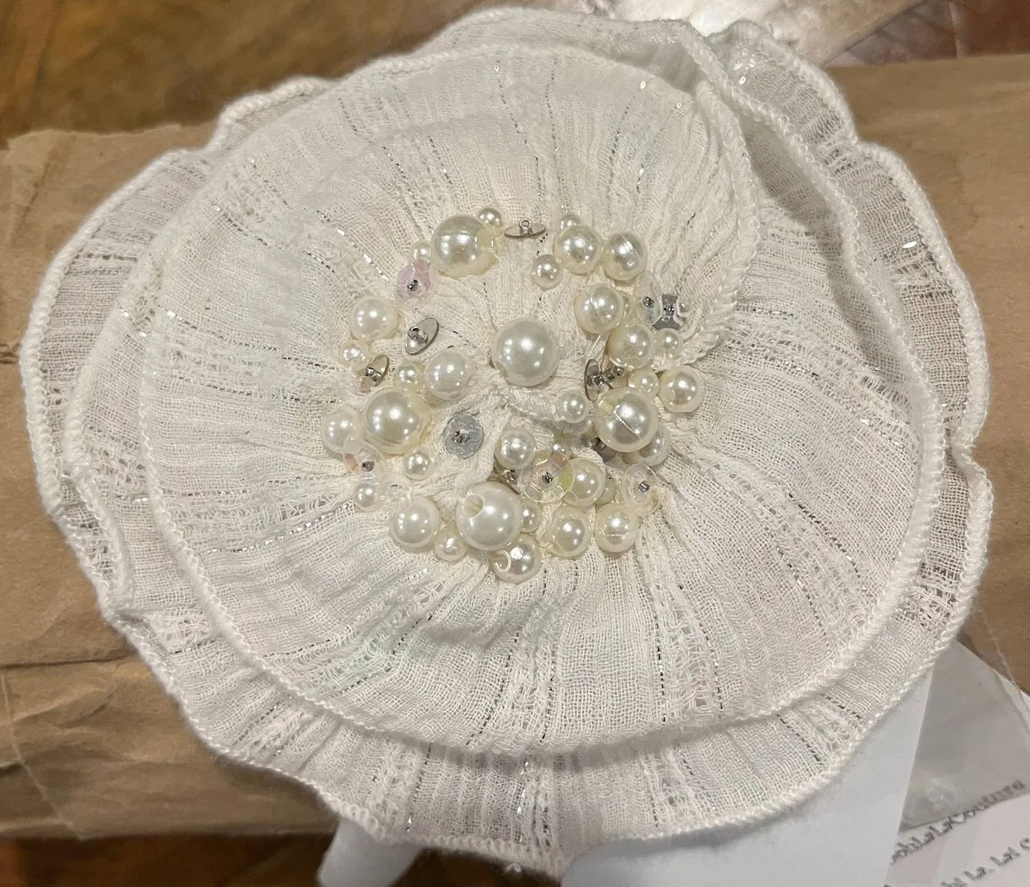 Детское платье для девочек с блестящей текстурой Crown Sparkle Dress Ooh! La, White — фото 2