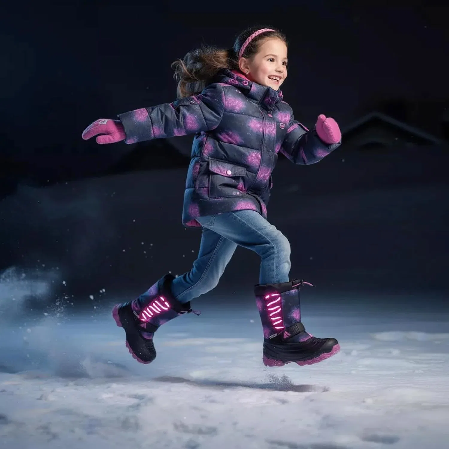 Детские зимние ботинки для девочек со светящейся подошвой Absolute Thunder 3 Absolute Canada, Magenta — фото 2