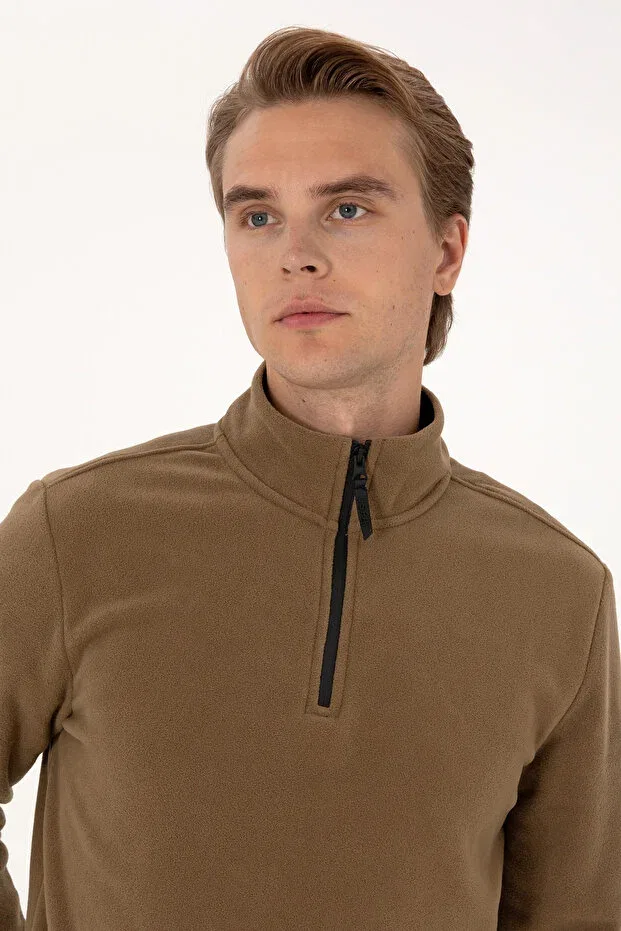 Мужские свитшот из флиса U.S. Polo Assn., Khaki — фото 2