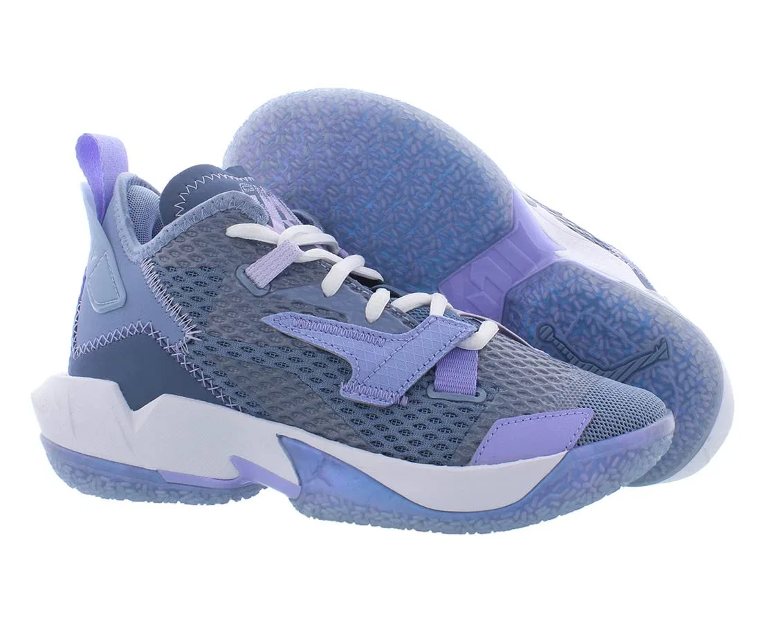 Детские кроссовки для мальчиков с закрытым носком NIKE Jordan Why Not Zer0.4 NIKE, Indigo Fog Purple Pulse — фото 4