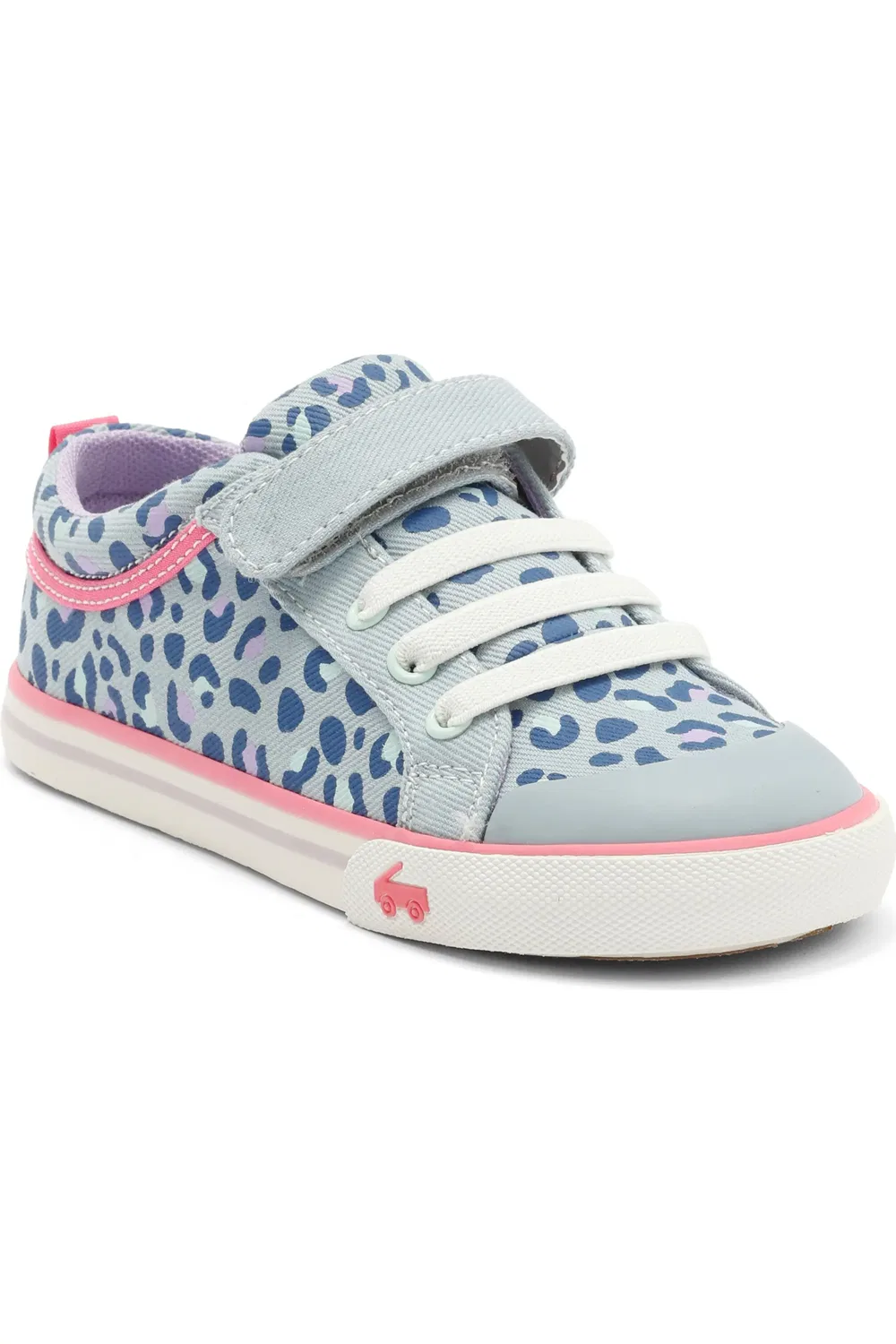Кроссовки детские с цветочной вышивкой Kristin See Kai Run, Sky Blue/Leopard