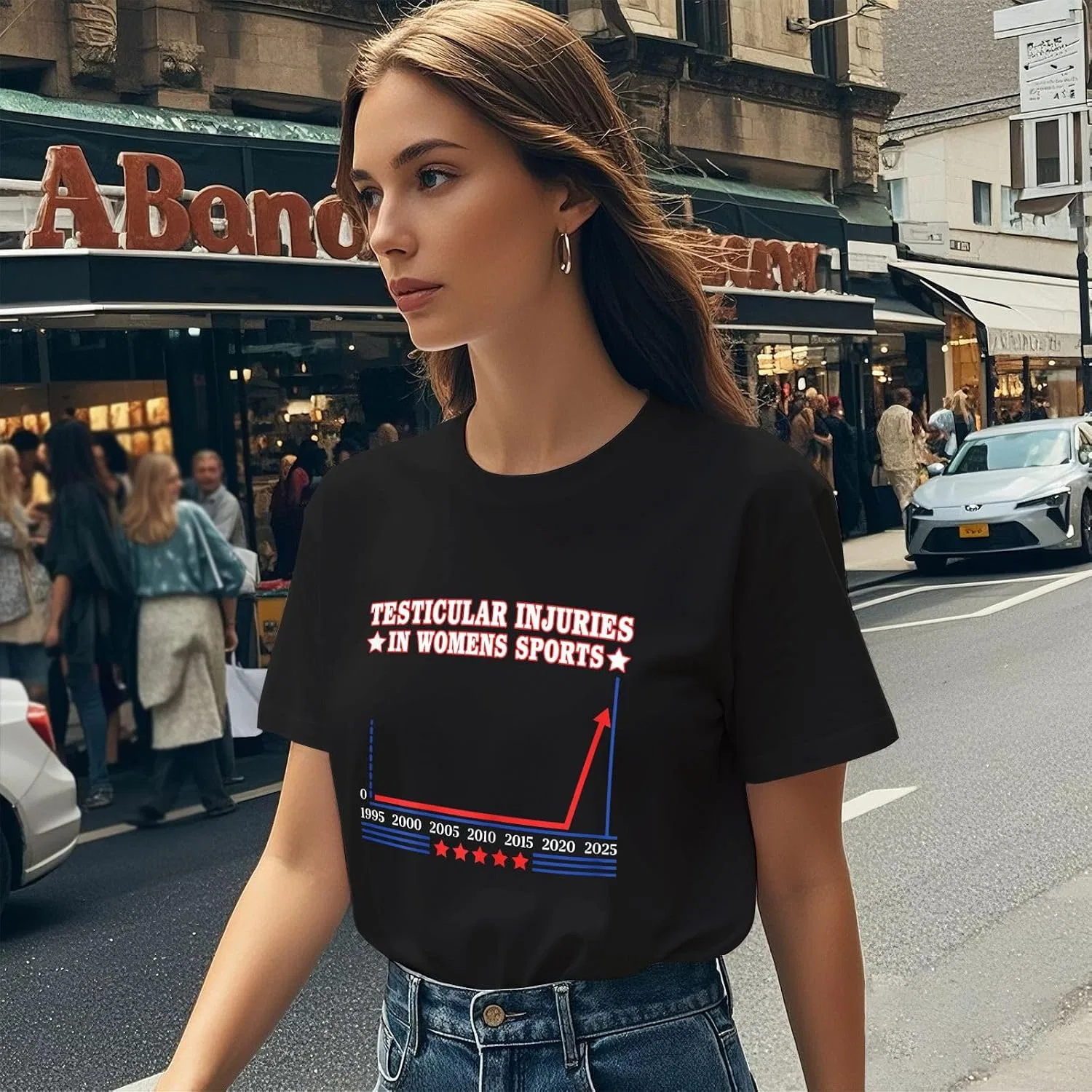 Женская футболка с принтом Shirt-003, Black — фото 3