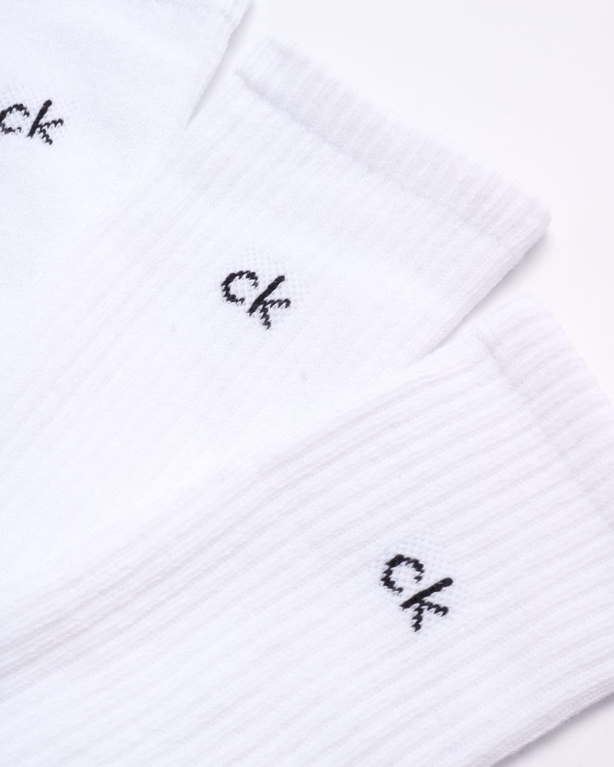 Мужские носки Calvin Klein Crew Socks - 12 пар дышащих спортивных носков с мягкой подкладкой для мужчин, для занятий спортом и бега, White — фото 4