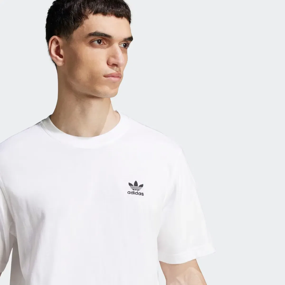 Мужская футболка с принтом Trefoil Essentials adidas, Цвет Blanco — фото 4