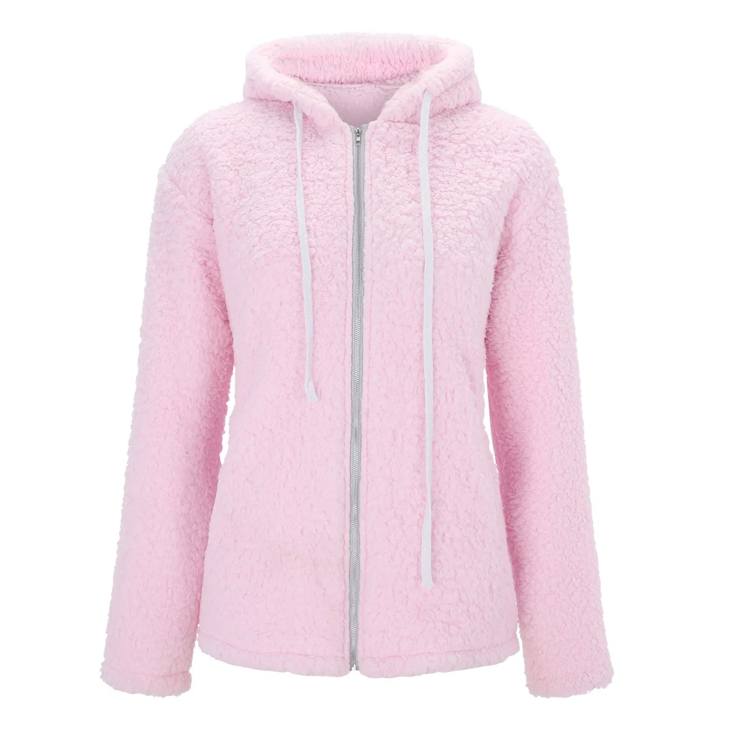 Женская флисовая куртка с капюшоном с длинным рукавом, Colour: Pink — фото 4
