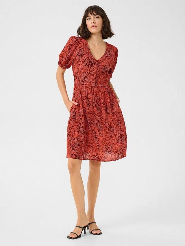 

KAliana платье с коротким рукавом в леопардовом принте KAFFE, Red/Multi