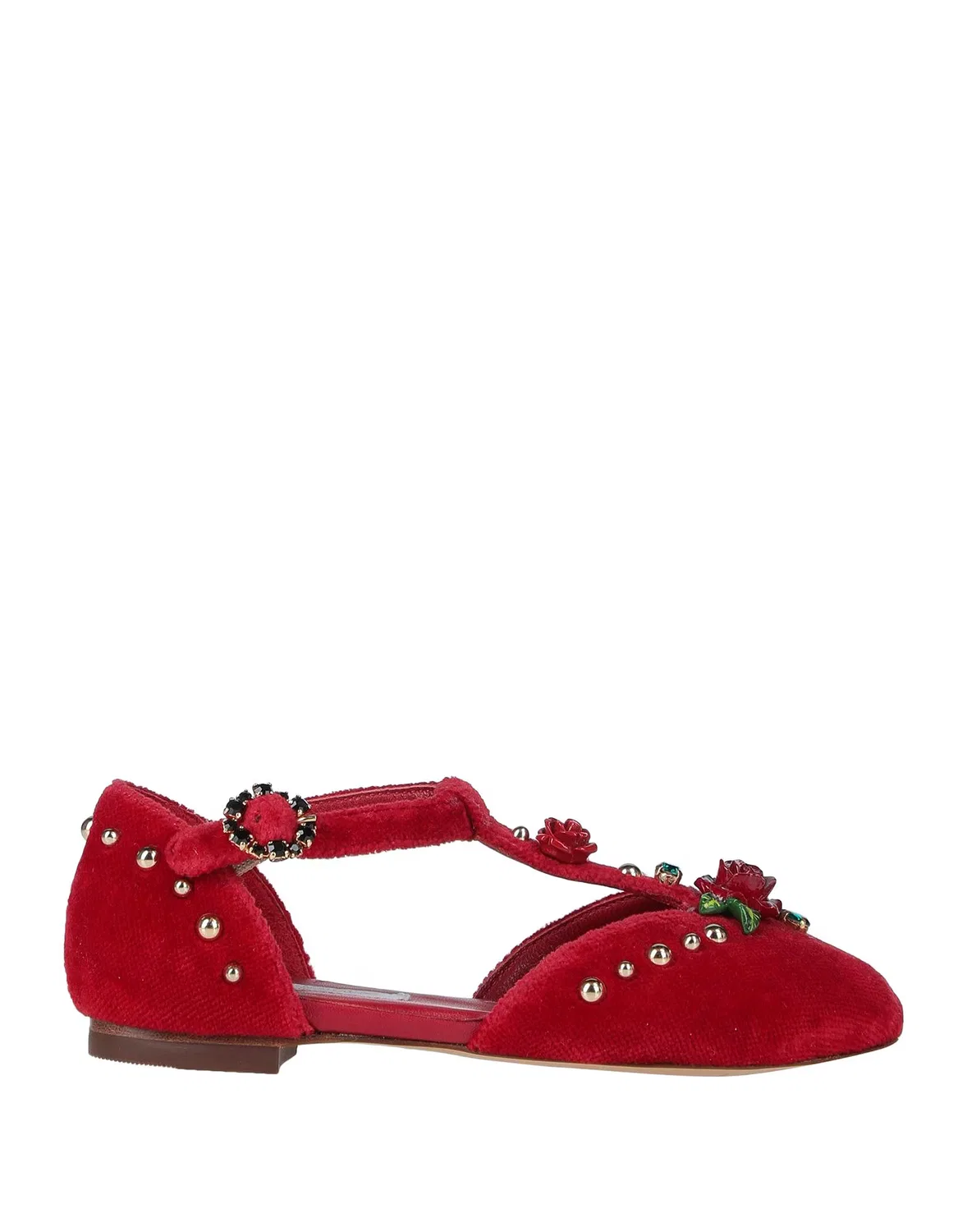 Детские балетки для девочек с аппликациями Dolce&Gabbana, красный