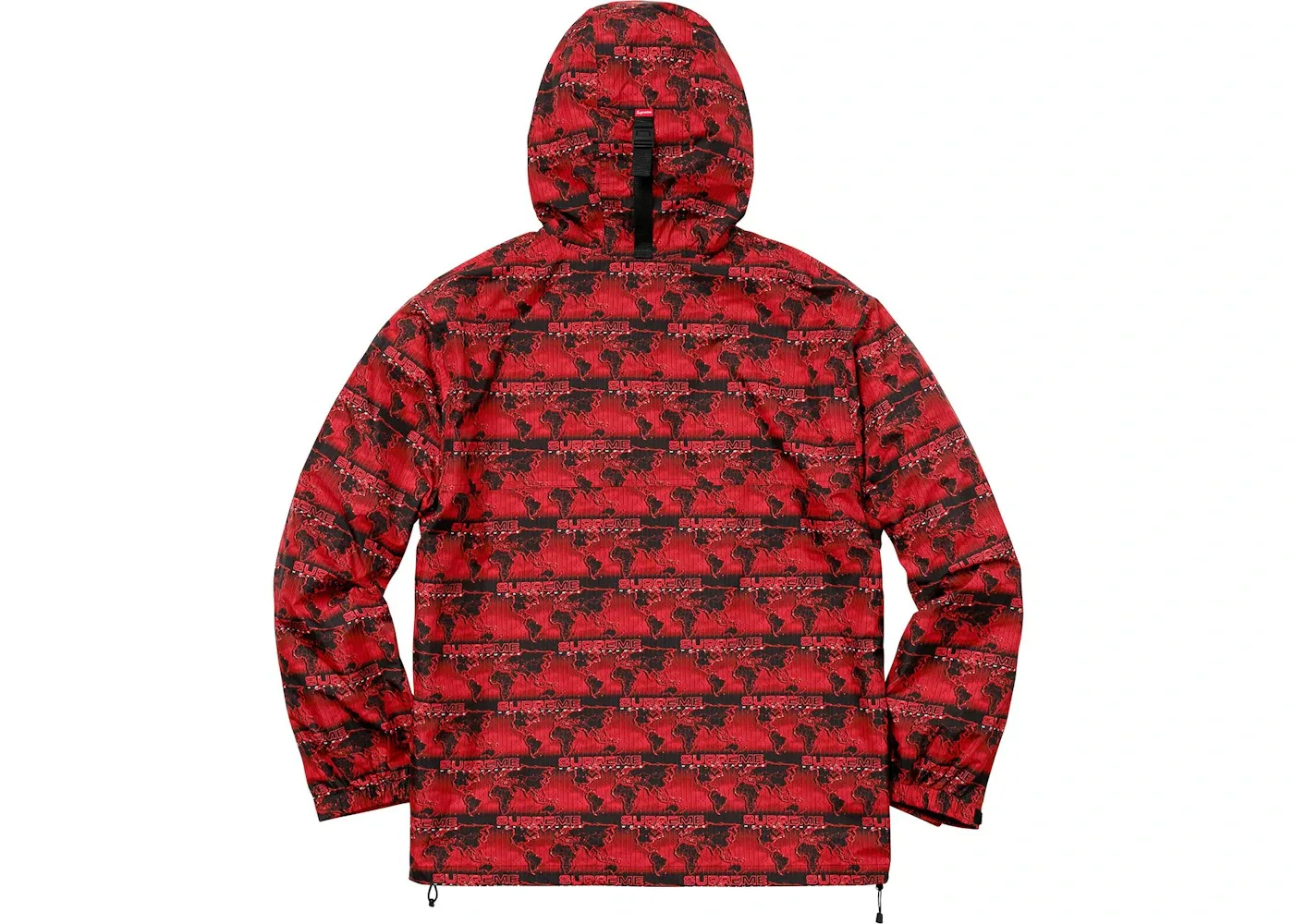 Мужская куртка с капюшоном Supreme World Famous Taped Seam Hooded Pullover, Red — фото 2